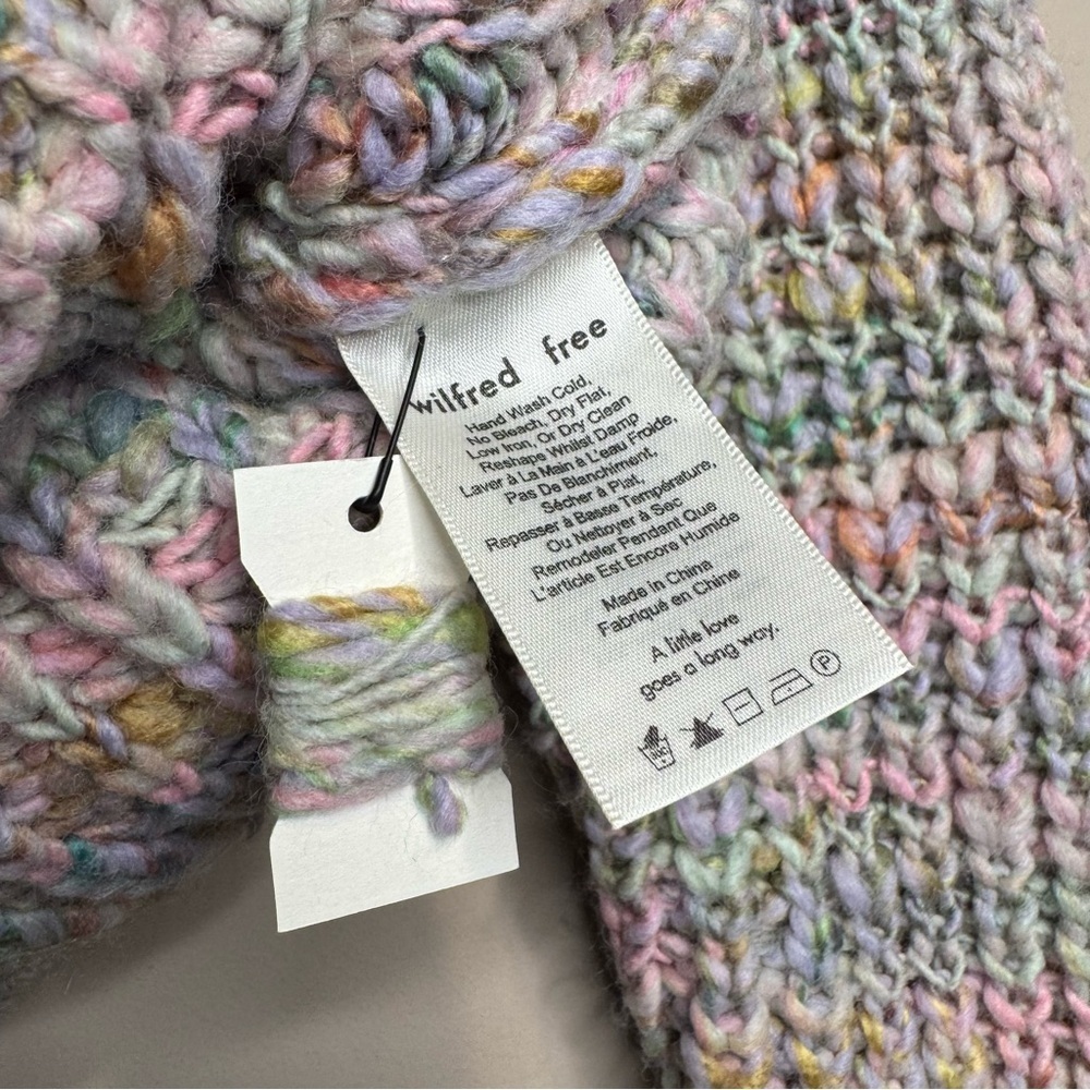 Wilfred Free Size XS Retrograde Mock Neck Semi Crop Knit Sweater Pastel Colors - Picture 6 of 7